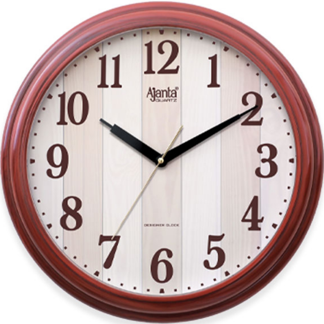 Ajanta 6067 Mahogany Wall Clock – Glossy Silent Sweep, Dome Glass, Bulk Quantity