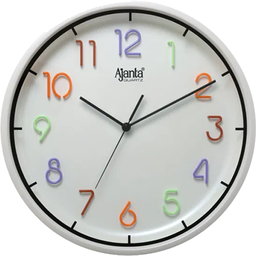 Ajanta designer wall clock in sleek white color 326 x 52mm (2297) 