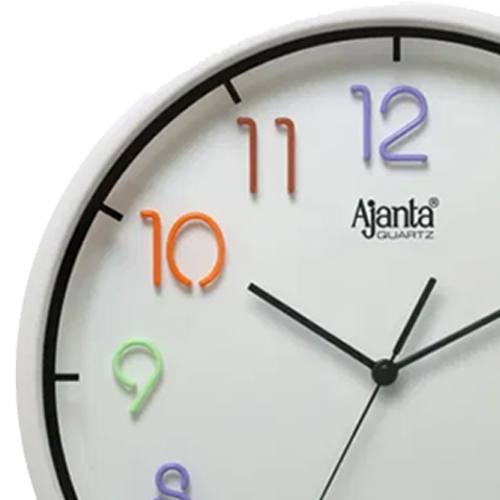 Ajanta designer wall clock in sleek white color 326 x 52mm (2297) 
