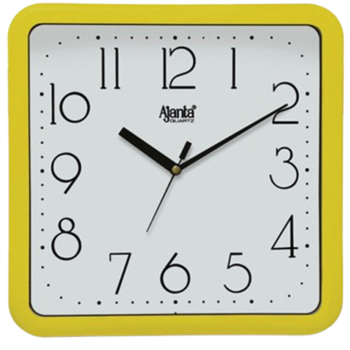 Ajanta Simple Yellow Clock – 677 – Best Price in Bulk