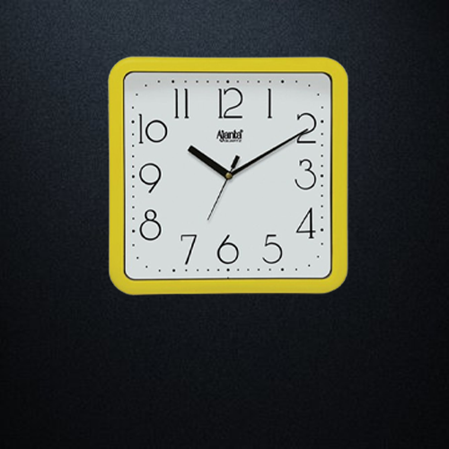 Ajanta Simple Yellow Clock – 677 – Best Price in Bulk