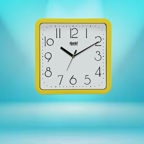 Ajanta Simple Yellow Clock – 677 – Best Price in Bulk