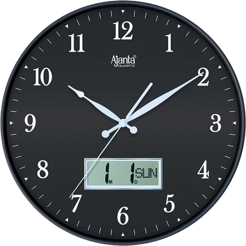 Ajanta 9107 Designer Black Wall Clock – Real Silent Sweep – Wholesale