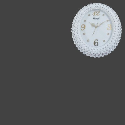 Roxon Quartz Decorative Wall Clock – White & Gold, 12 Inches, Crystal Design