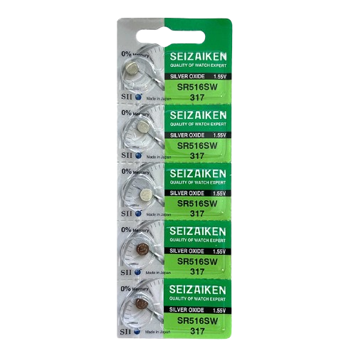 Seizaiken SR516SW 317 Watch Battery 1.55V card of 5