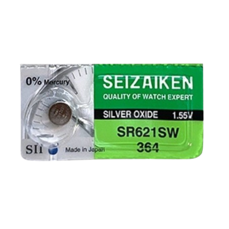 Seizaiken SR621SW 364 Silver Oxide watch Battery 1.55V