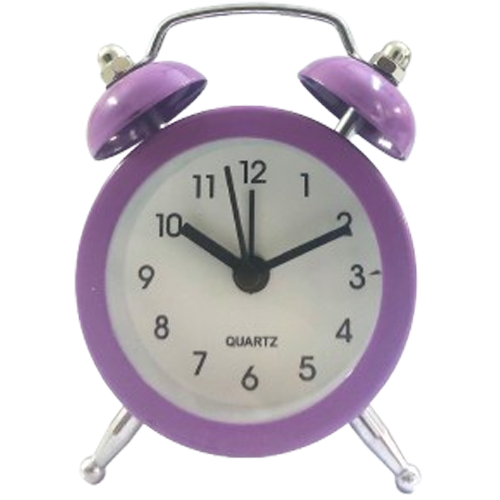 Portable 8.1 cm Purple Metal Alarm Clock