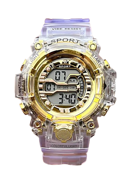 Round Transparent Dial Digital Sports Watch – Wholesale Deal