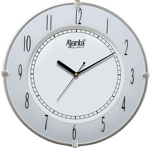 White Ajanta Wall Clock – Fancy 1197 – Step Accuracy, 1 Year Warranty