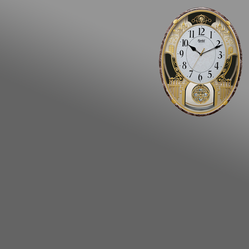 Ajanta wooden printed designer musical pendulum wall clock 450 x 345 x 85mm(4827)