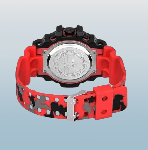 Red Cargo Sports Digital Watch – Big Dial & Durable Plastic Strap