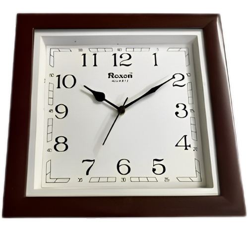Simple fancy Roxon brown border wall clock (083)