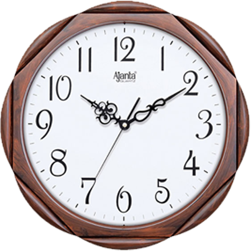 Simple fancy wooden printed wall clock 350 x 350 x 35mm(8077)