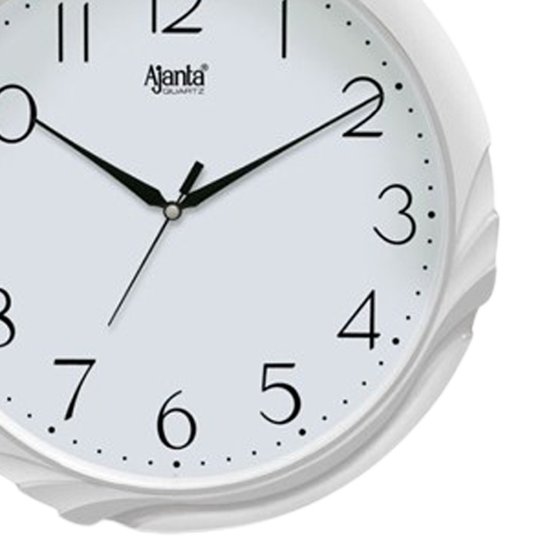 White designer wall clock (2677)