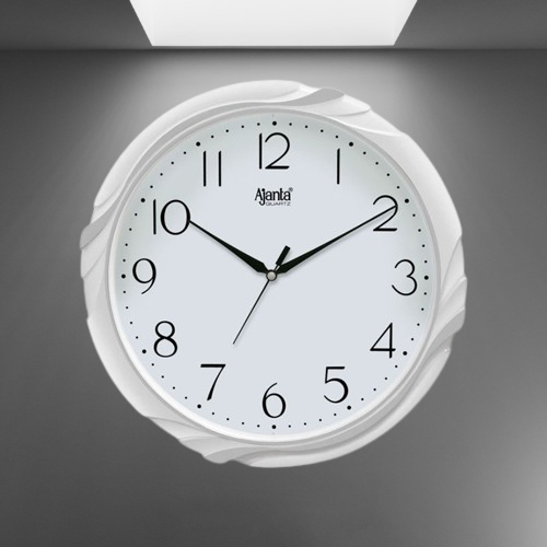 White designer wall clock (2677)