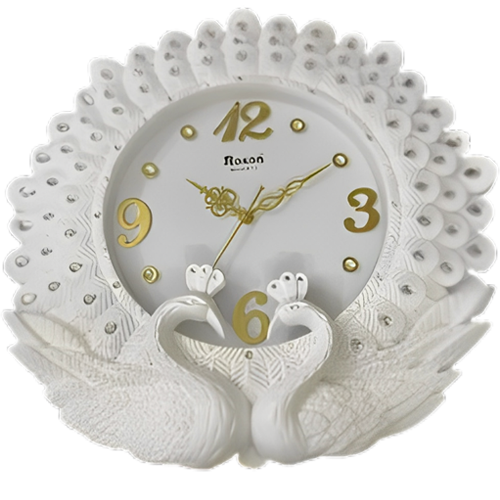 Plastic White Roxon Feather Wall Clock